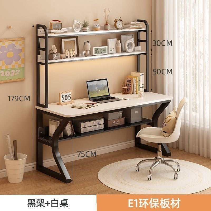 Computer desk desktop for home student study writing desk bedroom desk bookshelf all-in-one small table simple office desk