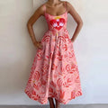 cross-border e-commerce european and american women's clothing: new summer collection - elegant vacation style, unique print, slim-fit cami dress