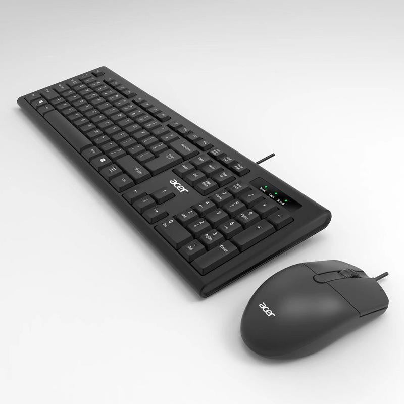 Acer oak960 wired keyboard and mouse combo - ideal for home, business, office use - keyboard and mouse set for laptops and desktops - usb connection