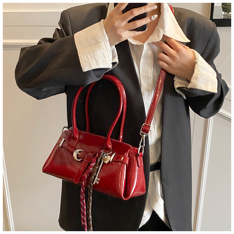 Cross-border Korean version of casual handbag women's 2025 summer new fashion shoulder bag commuter messenger bag