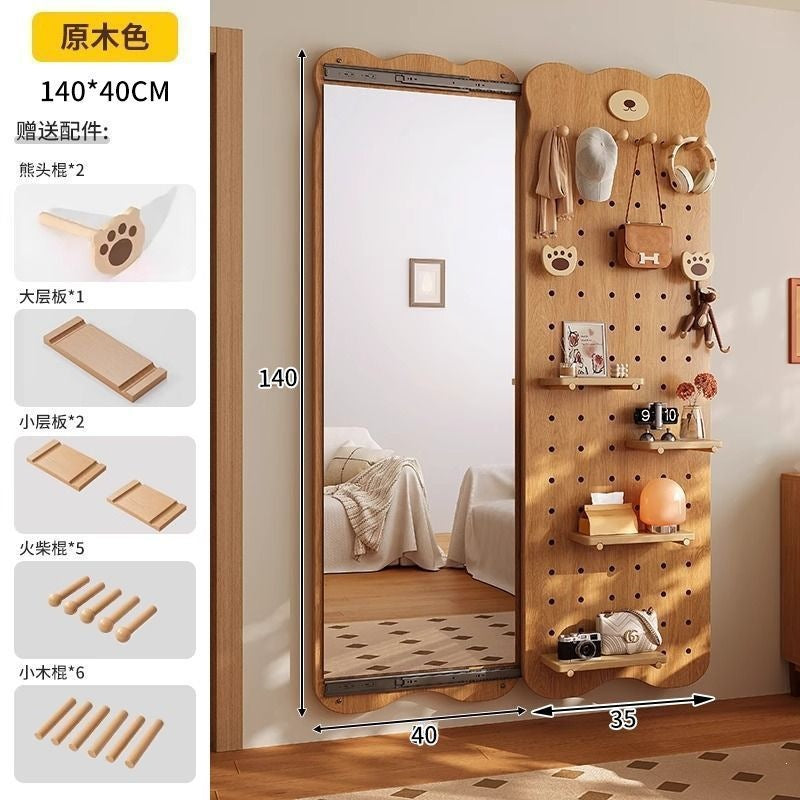 Bear hole board full-length mirror hidden push-pull full-length mirror for home can be closed invisible wall-mounted fitting mirror no