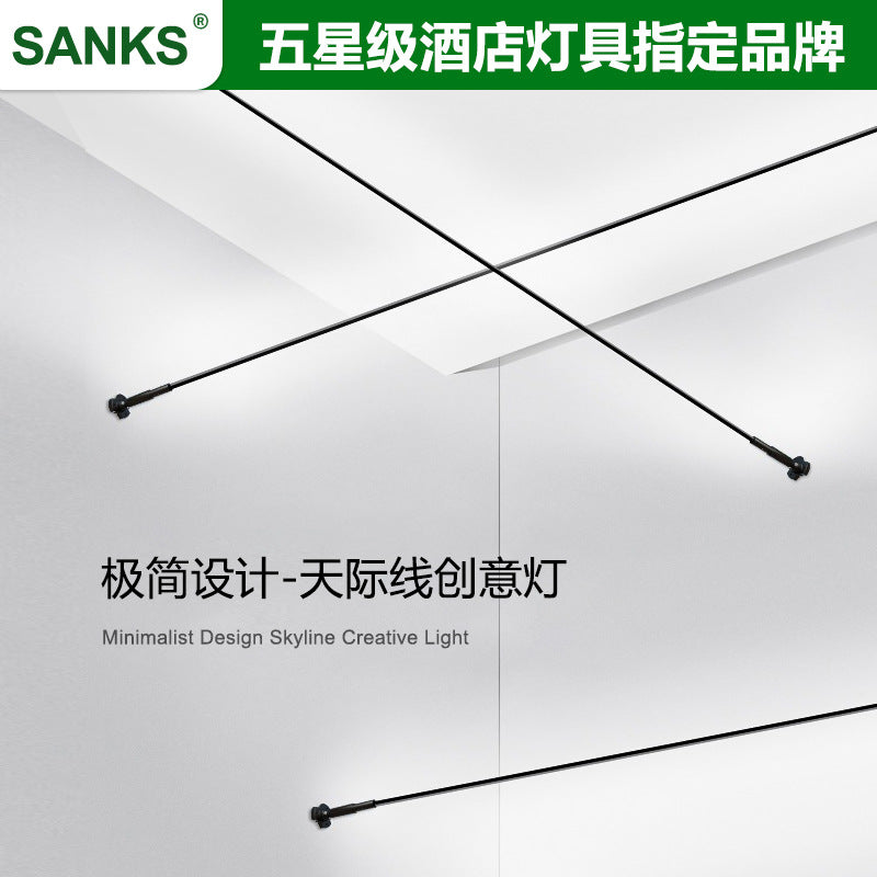 Three pine skyline steel strip light led light with line light linear light living room villa lamp without main light lighting