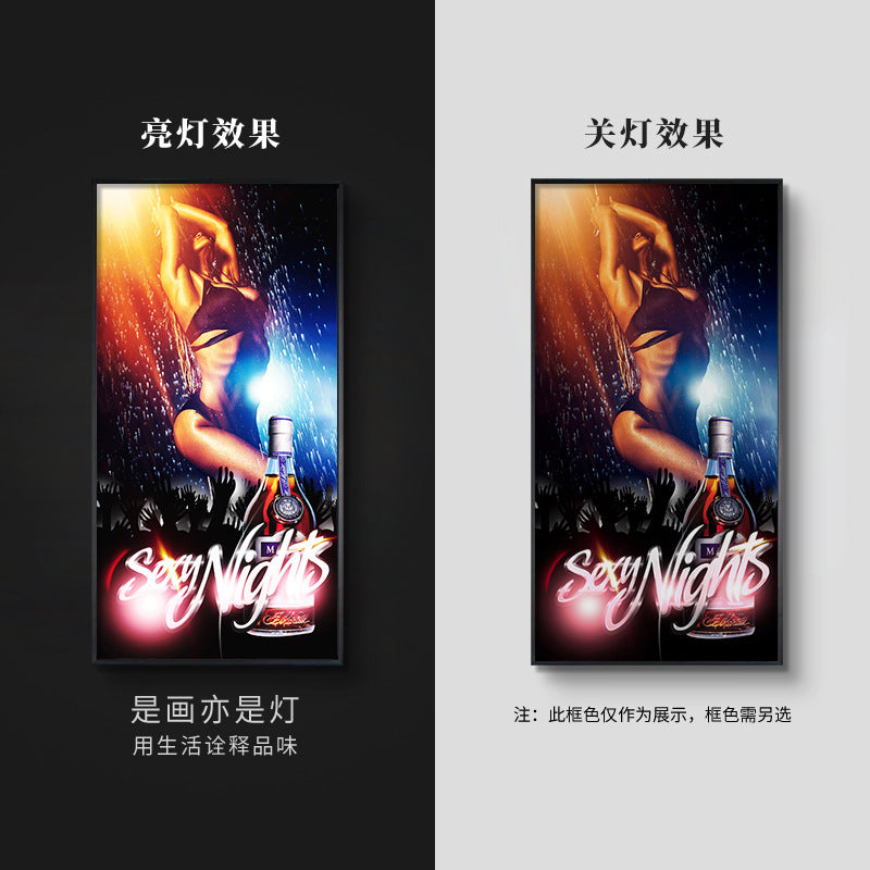 Bar decoration painting ktv dance hall clear bar box background wall ambient light painting hotel sexy beautiful woman hanging painting