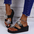 Wholesale in-stock plus size cross-border independent online summer new slip-on bowknot rhinestone sandals women's flip-flops