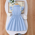 Girls' dress for toddlers and young children, 3d floral flutter sleeve dress