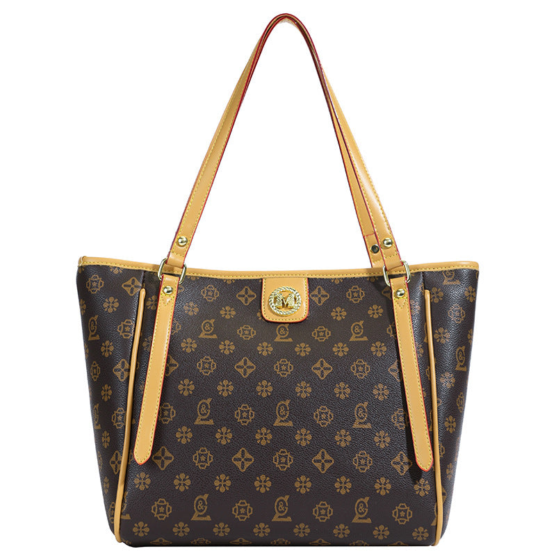 2025 new cross-border women's bag: large capacity, versatile tote, underarm bag, commuter bag, export quality, textured mommy bag