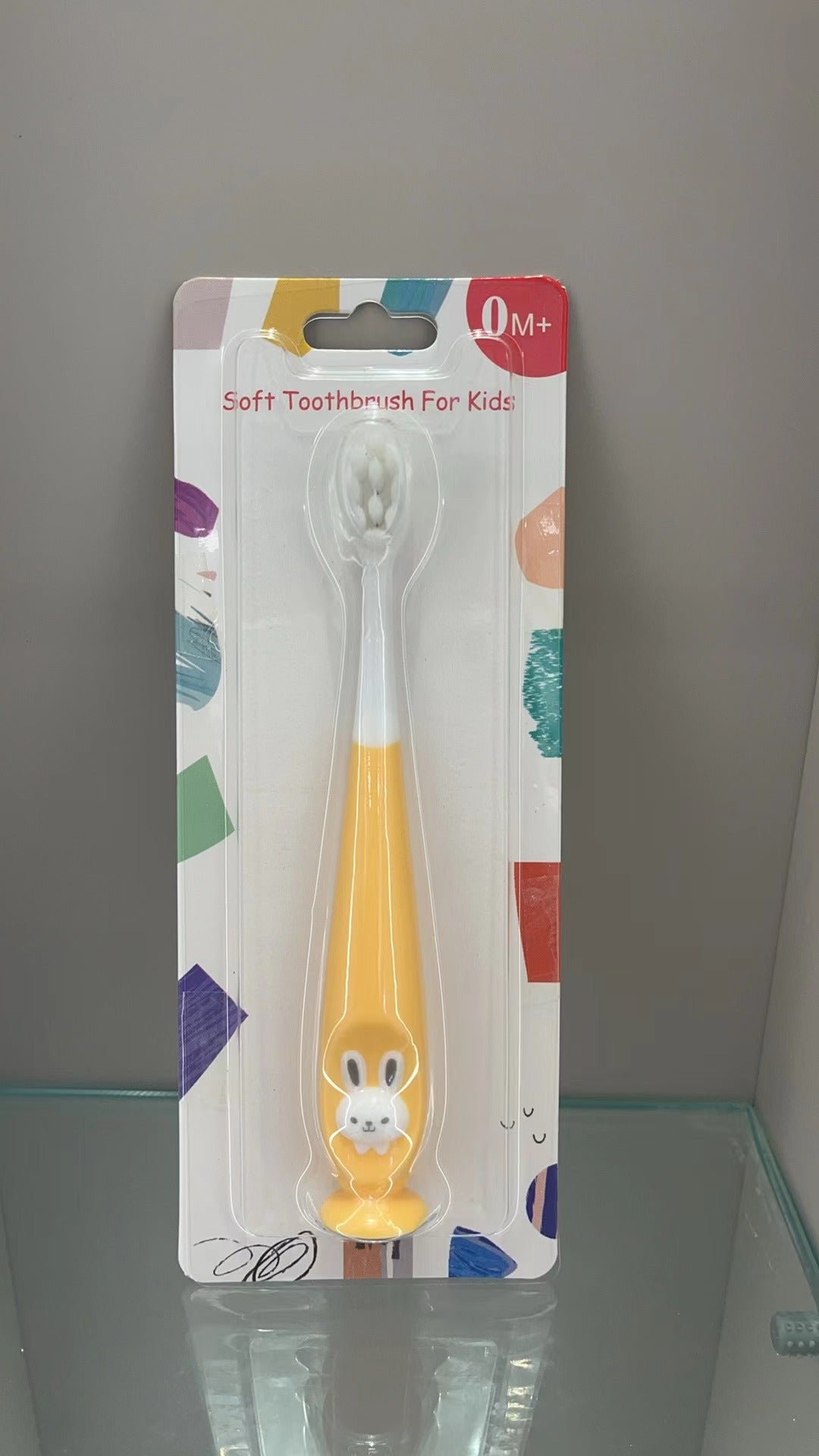 Infant and toddler toothbrush, cartoon rabbit hair planting soft hair toothbrush 1-12 years old baby soft hair oral cleaning toothbrush box
