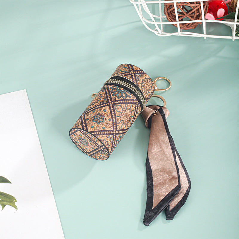 Live gift mouth red envelope keychain European and American old flower change bag welfare product mini bucket bag explosion light luxury feeling