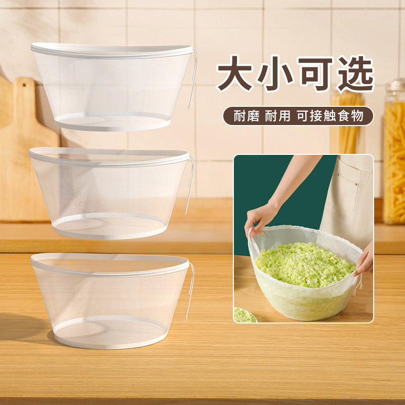 Dumpling filling squeezer, vegetable filling squeezer bag, for home bowl-shaped large mouth cabbage drain bag, filter dehydration, vegetable pressing handy gadget