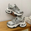 Best selling silver dad shoes women 2026 summer new arrivaleasiest for matchpetites heightened thick solecasual breathable sports shoes