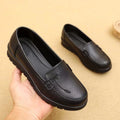 Soft leather soft bottom ladieswear shoes flatsabrasion resistantwaterproofbows work shoes wechat group purchase live broadcast one piece dropshipping