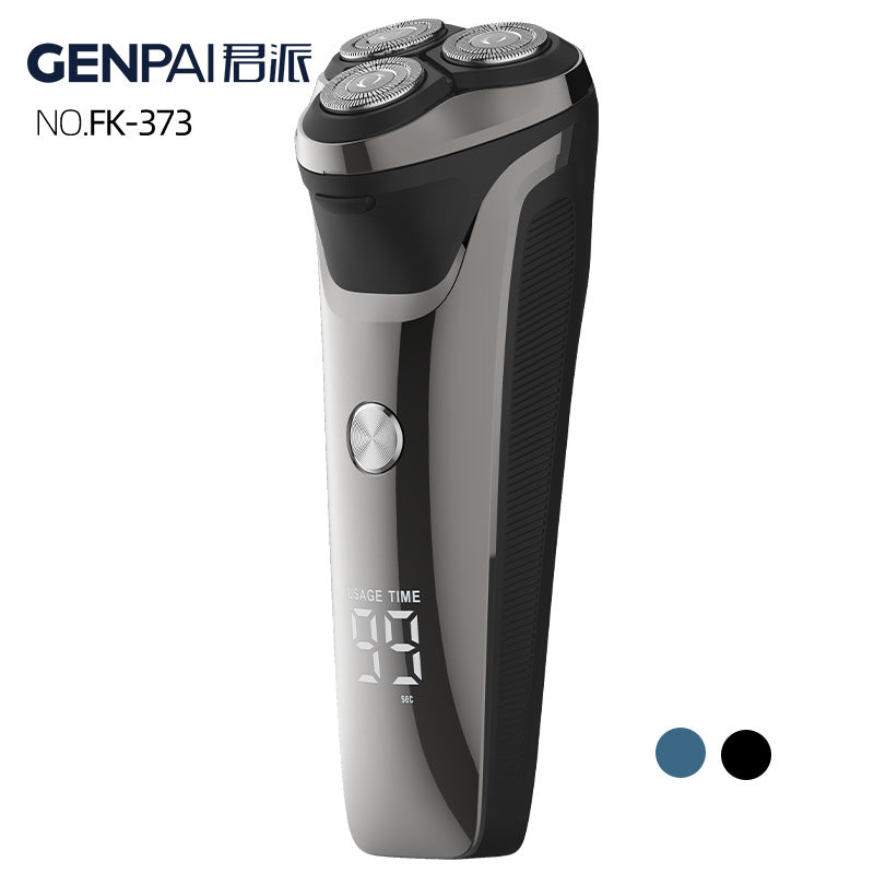 Floating three-blade electric shaver, full body washable, men's razor, digital display, cross-border rotary, dry and wet use