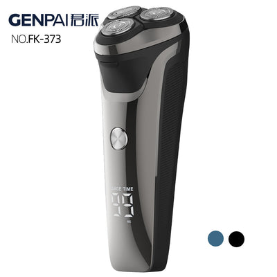 Floating three-blade electric shaver, full body washable, men's razor, digital display, cross-border rotary, dry and wet use