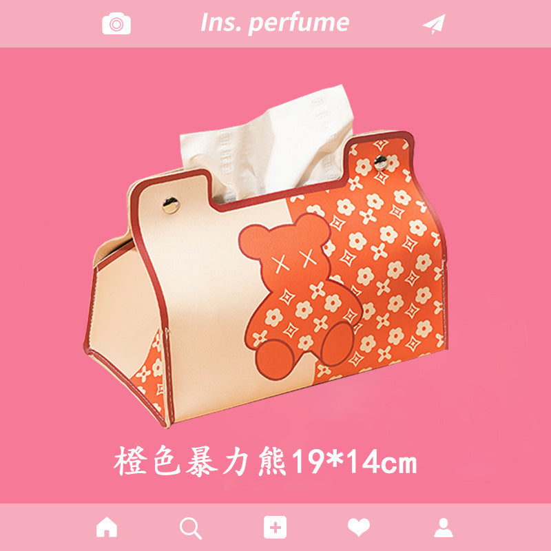 Foreign trade popular tissue box living room creative cute pumping carton car leather pumping box storage box napkin box