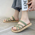 Women's slippers for outdoor wear, 2024 summer new korean style, trendy roman fairy flat sandals, student-style one-strap slides