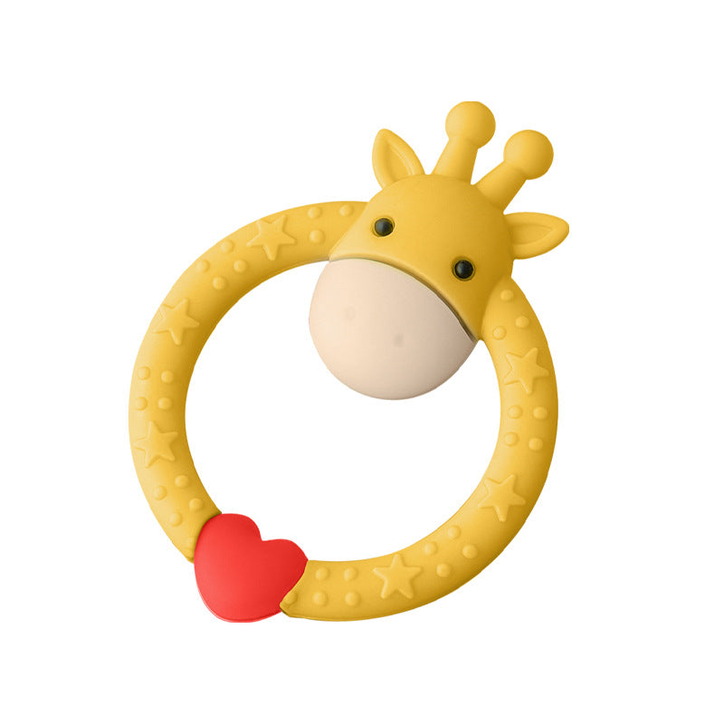 Deer ring bite glue baby full silicone toothpaste cartoon shape cute ring deer toothpaste baby molar stick
