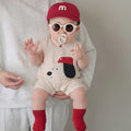 Summernew arrival sleeveless khaki cartoon summer baby clothes baby jumpsuit summer thin front cardigan rompers