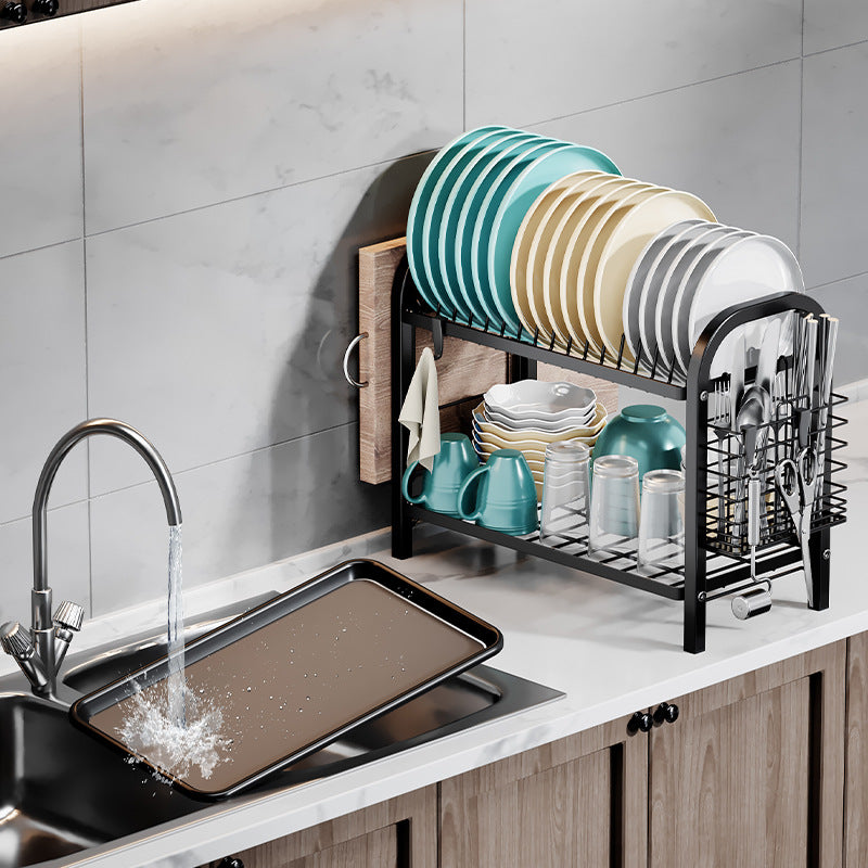 Kitchen Multifunctional Storage Shelf Drying Bowl Rack Drain Rack Tableware Storage Box Knives Dish Rack Drain Bowl Rack