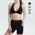 European and american halter sports bra and high-waisted tummy control butt-lifting leggings set - quick-dry summer yoga outfit with padded bra - wholesale