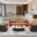 European-style hotel reception sofa set for office use, featuring a table and four chairs for a rest area or meeting space. italian minimalist design