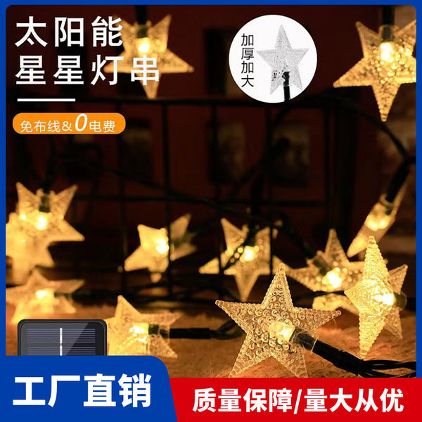 Spot led solar star light string outdoor waterproof camping light stall ambient light decorative lights wholesale