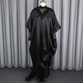 African loose robe dress suit lacedress lined with v neck bat sleeve large swing skirt bubu dress
