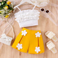 Exportsummersweetgirl short-sleeved suitcute short-sleeved t-shirt shortstwo-piece setkidssuit trendy