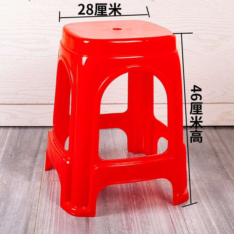 Extra thick matte plastic stool for home use, adult thickened dining table stool, large seat, bbq stall high stool for commercial use