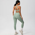 Cloud-feel brushed nylon quick-dry compression yoga set - high-intensity workout, outdoor running, training, and fitness apparel