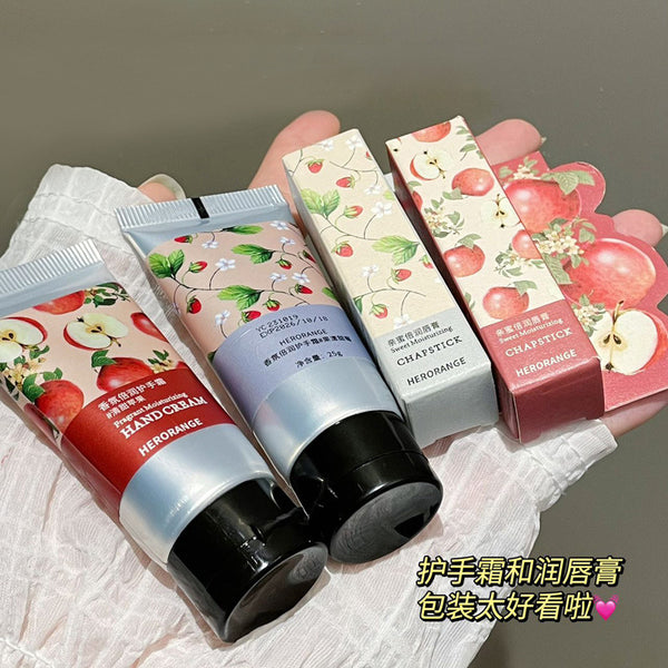 HERORANGE~ Double Moisturizing Autumn and Winter Series Hand Cream Lipstick Moisturizing Moisturizing Anti-cracking Skin Rejuvenation Portable Hand Cream Women