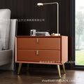 Bedside table free of installation drawer casual postmodern small cabinet accessible luxury scandinavian storage cabinet master bedroom classy leather