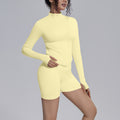 New zip-up jacket & quick-dry butt-lifting compression shorts activewear set - seamless knit running, fitness & yoga outfit for women