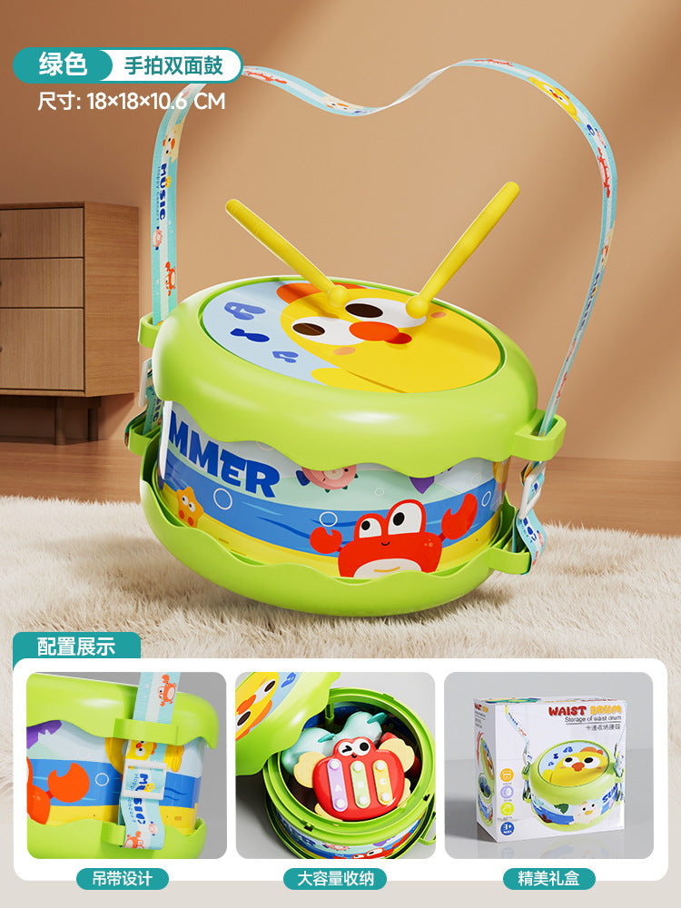 Baby early education educational double-sided hand drum kids percussion instrument hand tambourine beat baby drum pat drum trumpet