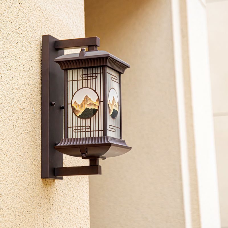 Outdoor wall light waterproof courtyard villa porch pillar lamp balcony aisle new chinese style wall lamp led gate light