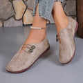 export  summer soft leather flat loafers women's round toe slip-on plus size comfortable and versatile shoes
