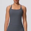 Sexy u-neck racerback sports bra, cloud-feel quick-dry, anti-chafe tank top for running and fitness