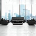 4s office sofa - minimalist modern small reception area seating - three-seater genuine leather business negotiation office