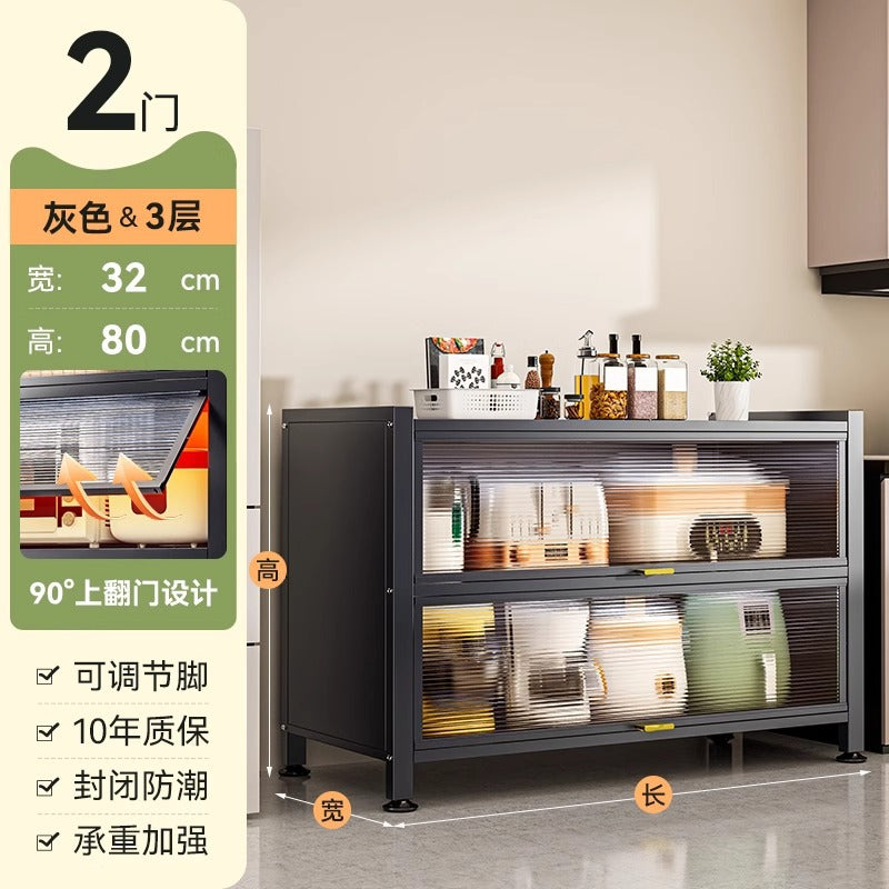 Kitchen storage rack floor-standing multi-layer storage cabinet for home with door dust-proof multi-functional cabinet sideboard storage cabinet