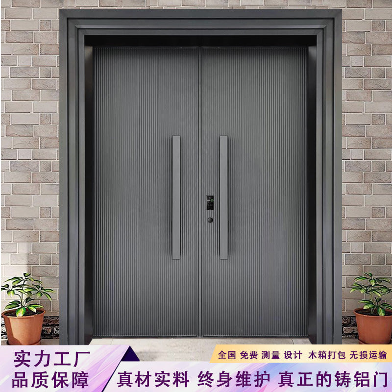 Villa door double door rural self-built house door anti-theft door self-built house mother entrance door cast aluminum door
