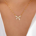 Wholesale rhinestone alloy bow necklace - new cross-border jewelry for women, european and american style pendant, unique high-end clavicle chain