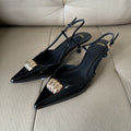 Spain 2025 summer new women's pointed-toe stiletto heel open-back sandals, single strap closed-toe sandals, versatile high heels for women