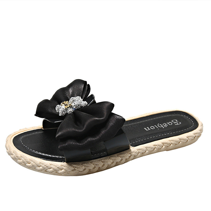 Best selling sparkling bear slippers women's summer outwear new arrival popular insfashionbowsnon-slip beach slippers