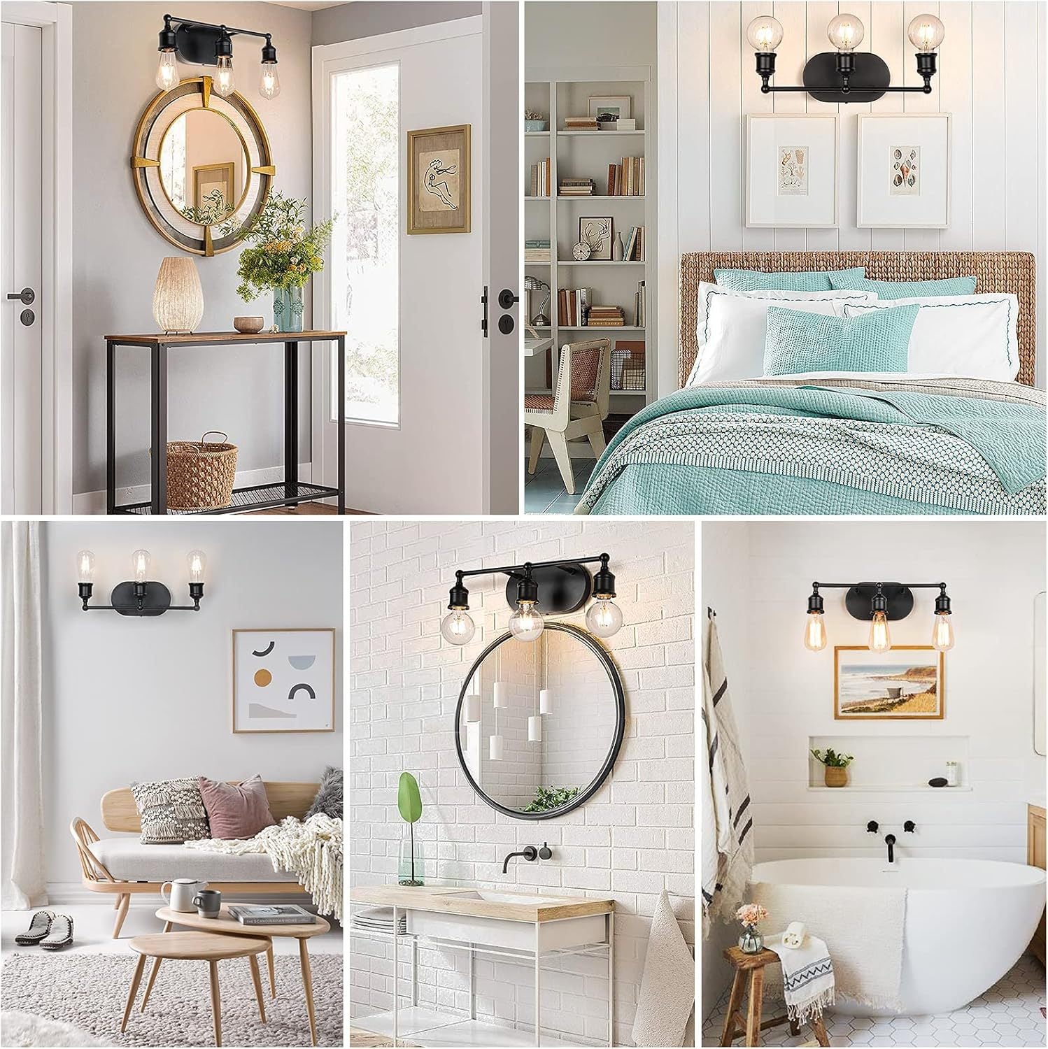 Cross-border modern wall lamp dressing lamp bathroom lamp black dressing lamp retro wall lamp lighting suitable for bathroom aisle