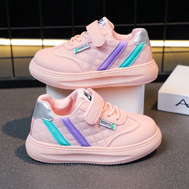 2025 spring and autumn solid color Korean version of little white shoes boys and girls board shoes sweet sports shoes casual versatile lightweight single shoes