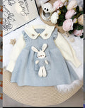Girls' knit dress - cartoon bear design