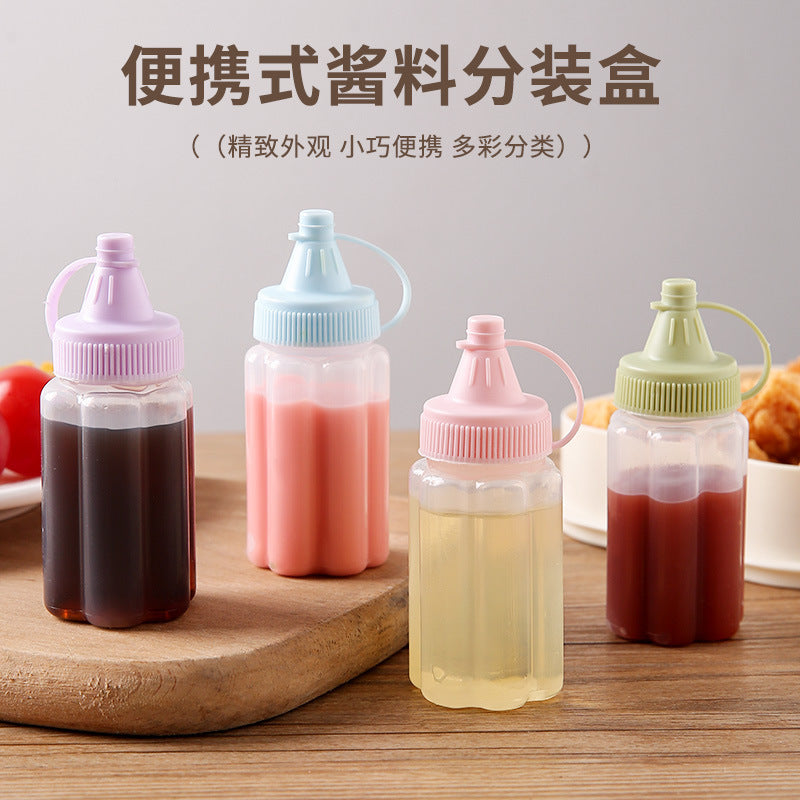 Household squeeze salad dressing dispenser, condiment container, jam squeeze bottle, outdoor bbq seasoning bottle set, home sauce dispenser
