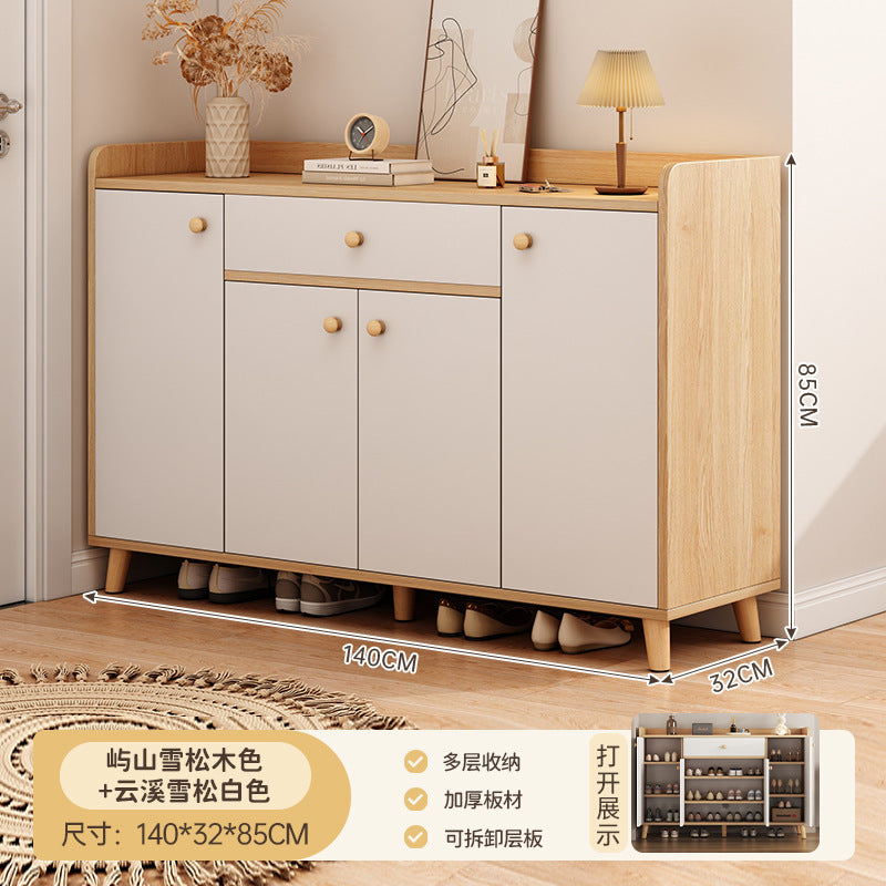 Solid wood shoe cabinet, indoor entrance to the home entrance, simple wall locker, shoe rack, log wind