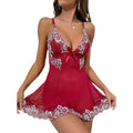 foreign trade sexy lingerie sexy women's suspender mesh see-through bow nightgown lace backless flirting suit