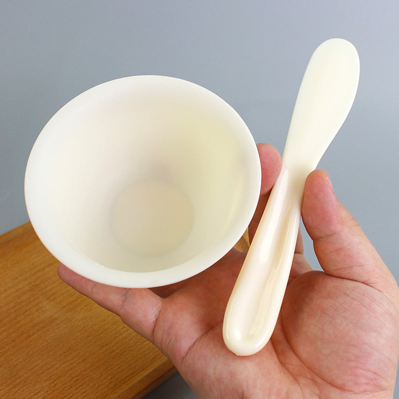 Silicone mask bowl, plastic flat-mouth mask bowl, soft gel mask mixing bowl with spatula, flexible small bowl, professional makeup & spa tool