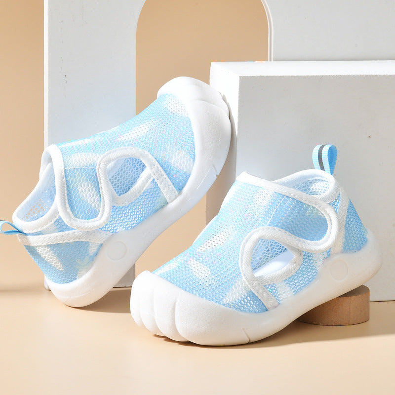 Baby sandals for boys, summer first walker shoes, 0-1-2 years old infant anti-slip soft sole mesh shoes for babies and toddlers, baby girl shoes